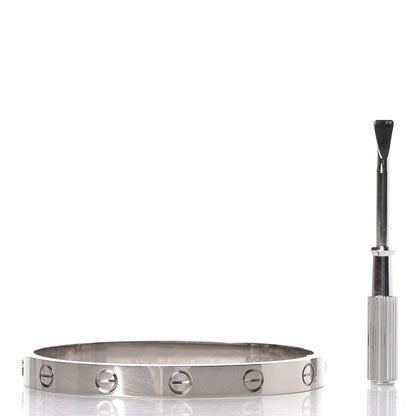 Cartier 18K White Gold LOVE Bracelet 16 6 of 7