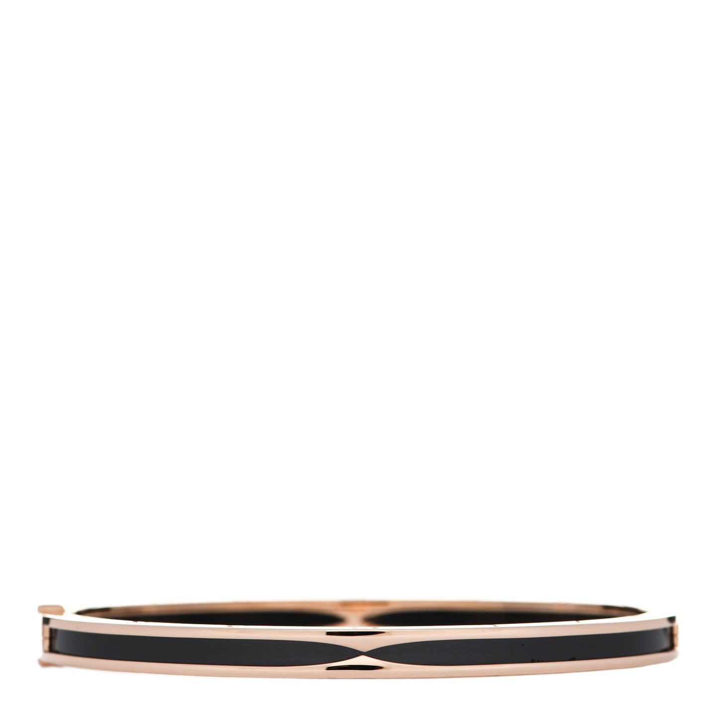 18K Rose Gold Black Ceramic B.Zero1 Bangle Bracelet L