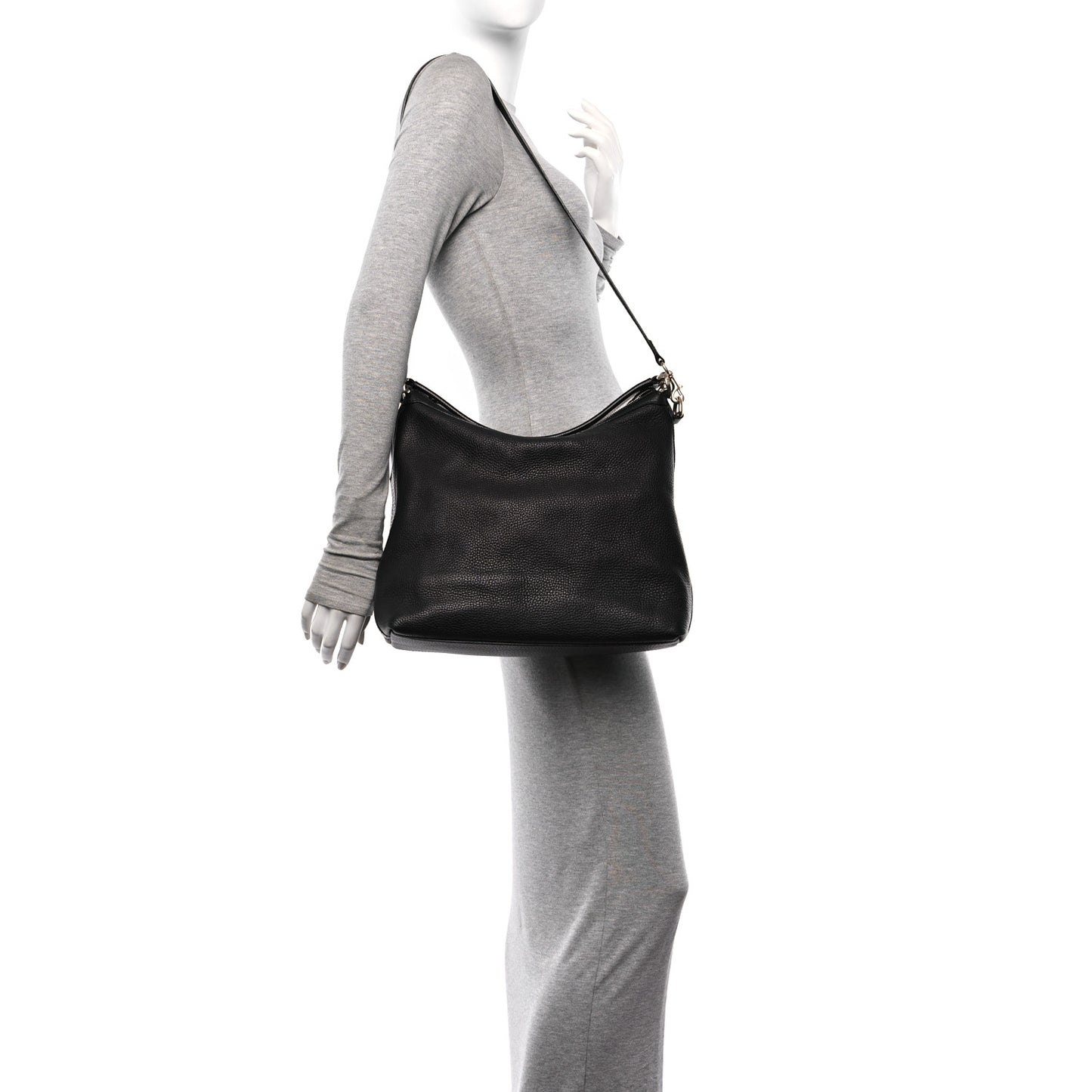 Pebbled Calfskin Small Miss GG Hobo Black