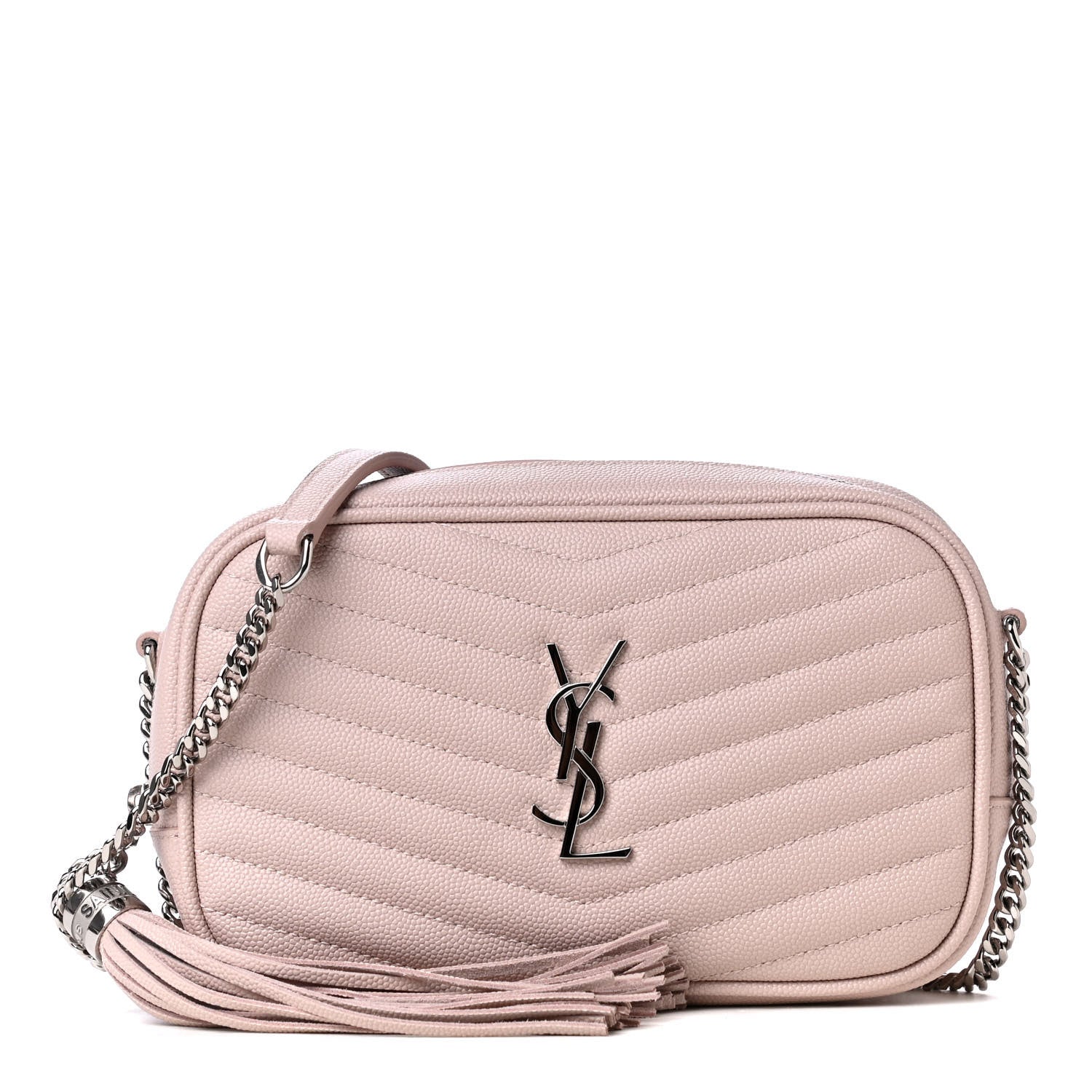 Saint Laurent Grain De Poudre Matelasse Monogram Mini Lou Camera Bag Marble Pink 1 of 4