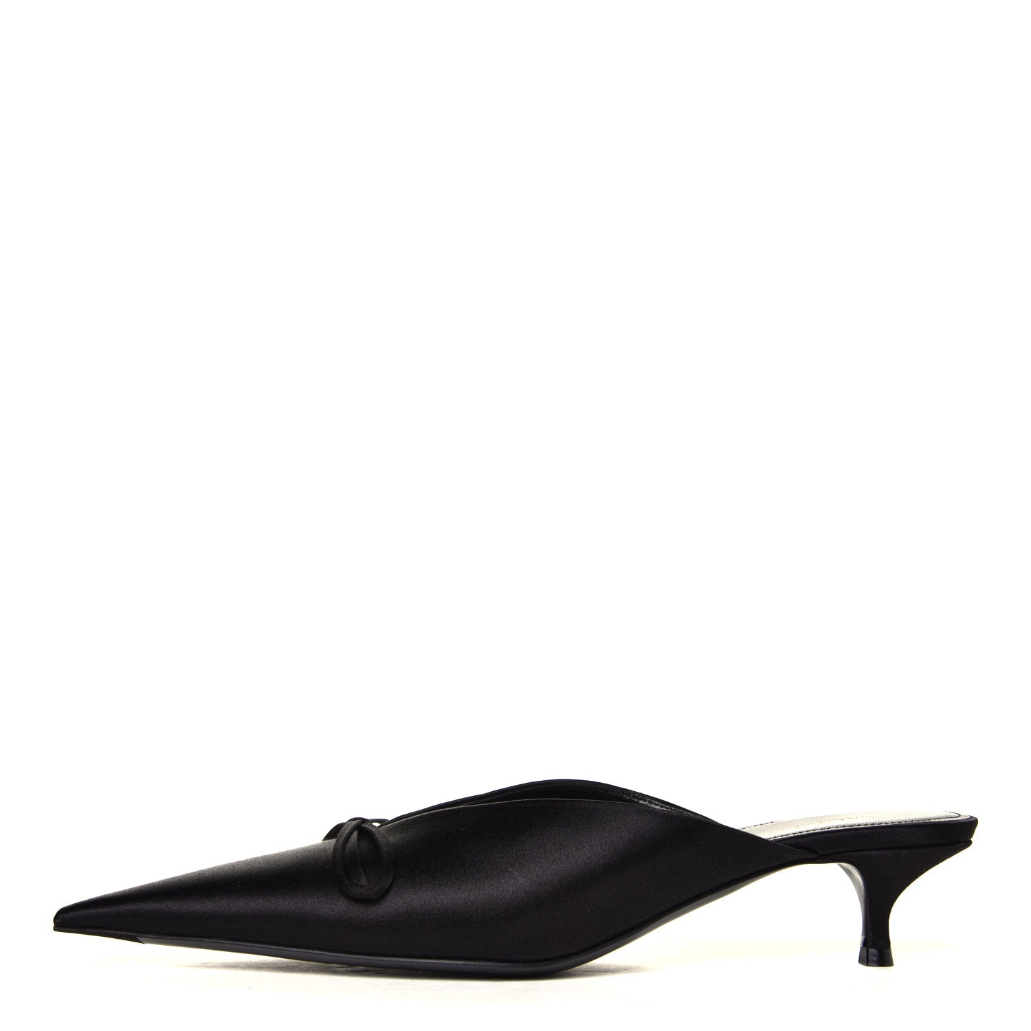 Balenciaga Satin Pointed Toe Knife 40mm Mules 38.5 Black 1 of 7
