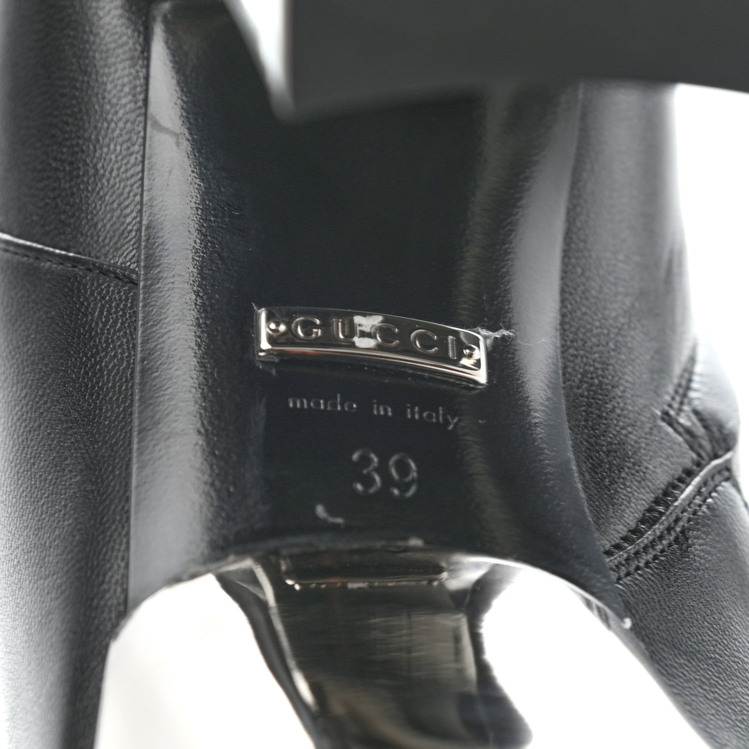 Gucci Malaga Kid Chrome Ankle Boots 39 Black 7 of 12