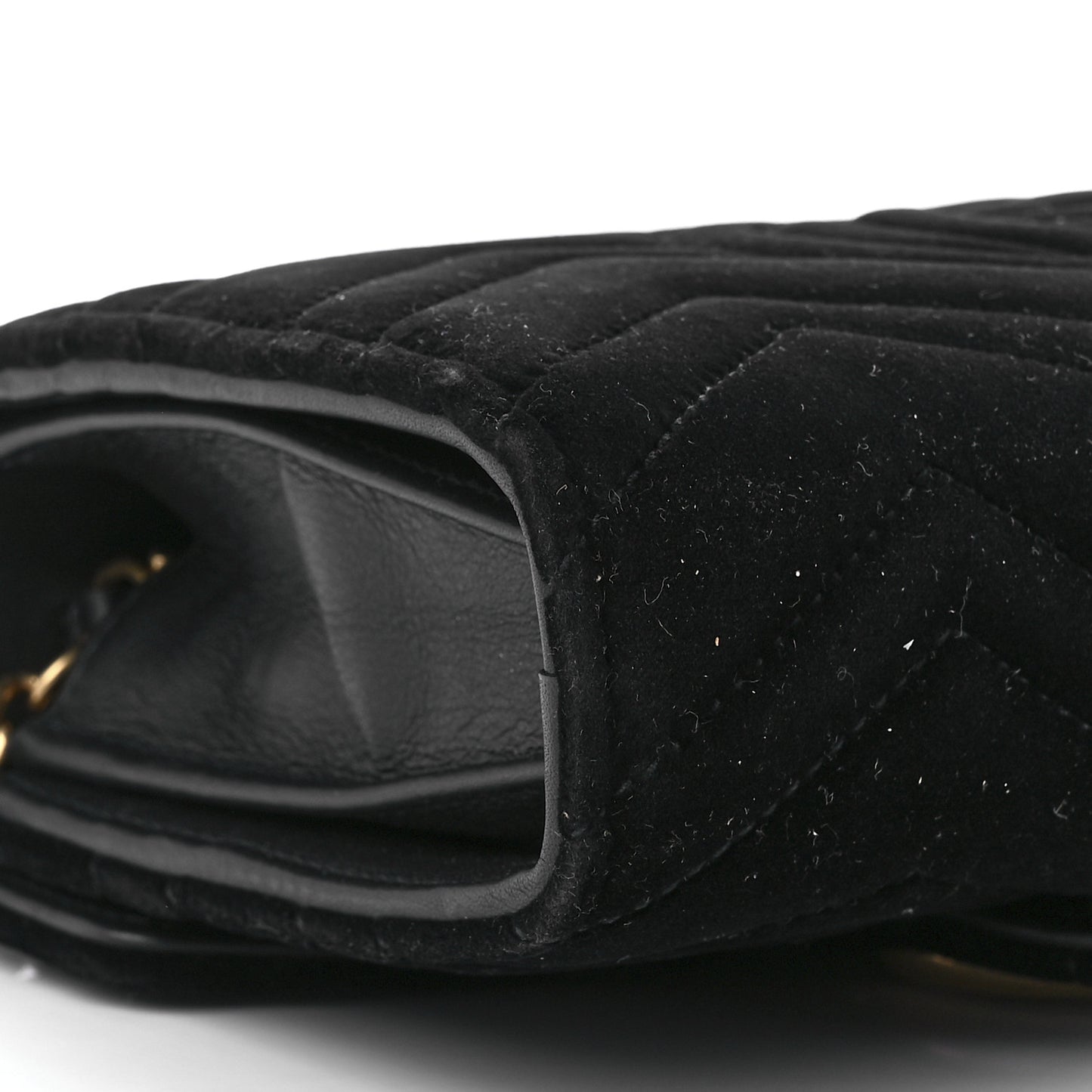 Velvet Matelasse GG Marmont Chain Wallet Black