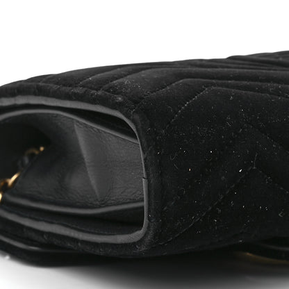 Gucci Velvet Matelasse GG Marmont Chain Wallet Black 10 of 12