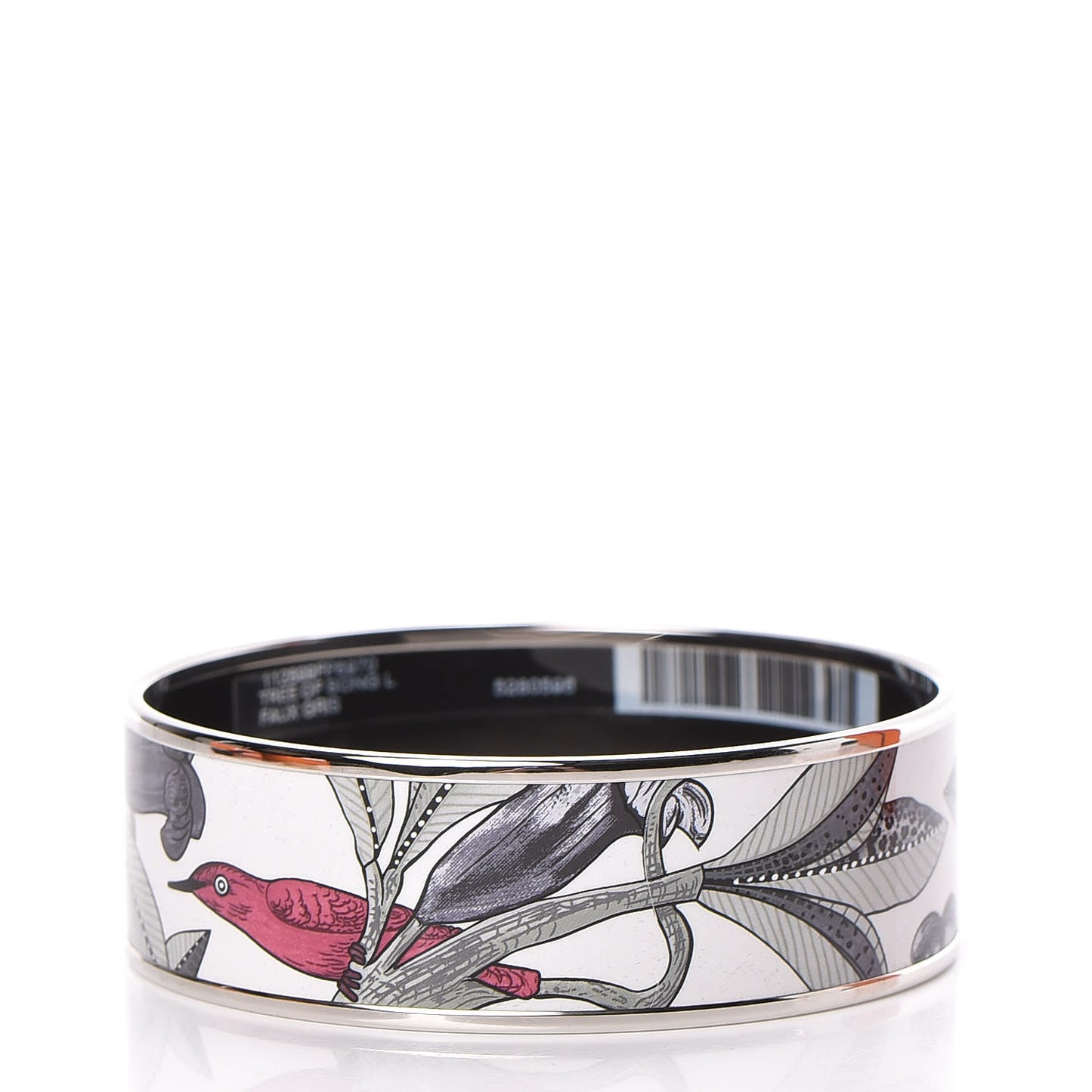 Enamel Printed Tree of Song Wide Bracelet 70 Faux Gris
