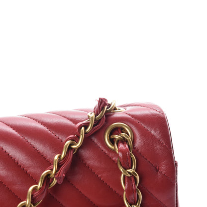 Chanel Lambskin Chevron Quilted Maxi Double Flap Red 24 of 26