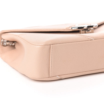 Chanel Caviar Macro Chevron Single Flap Beige 5 of 13