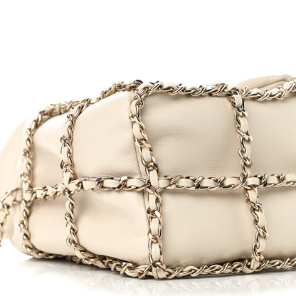 Chanel Lambskin Bucket Chain Drawstring Bag Beige 8 of 10