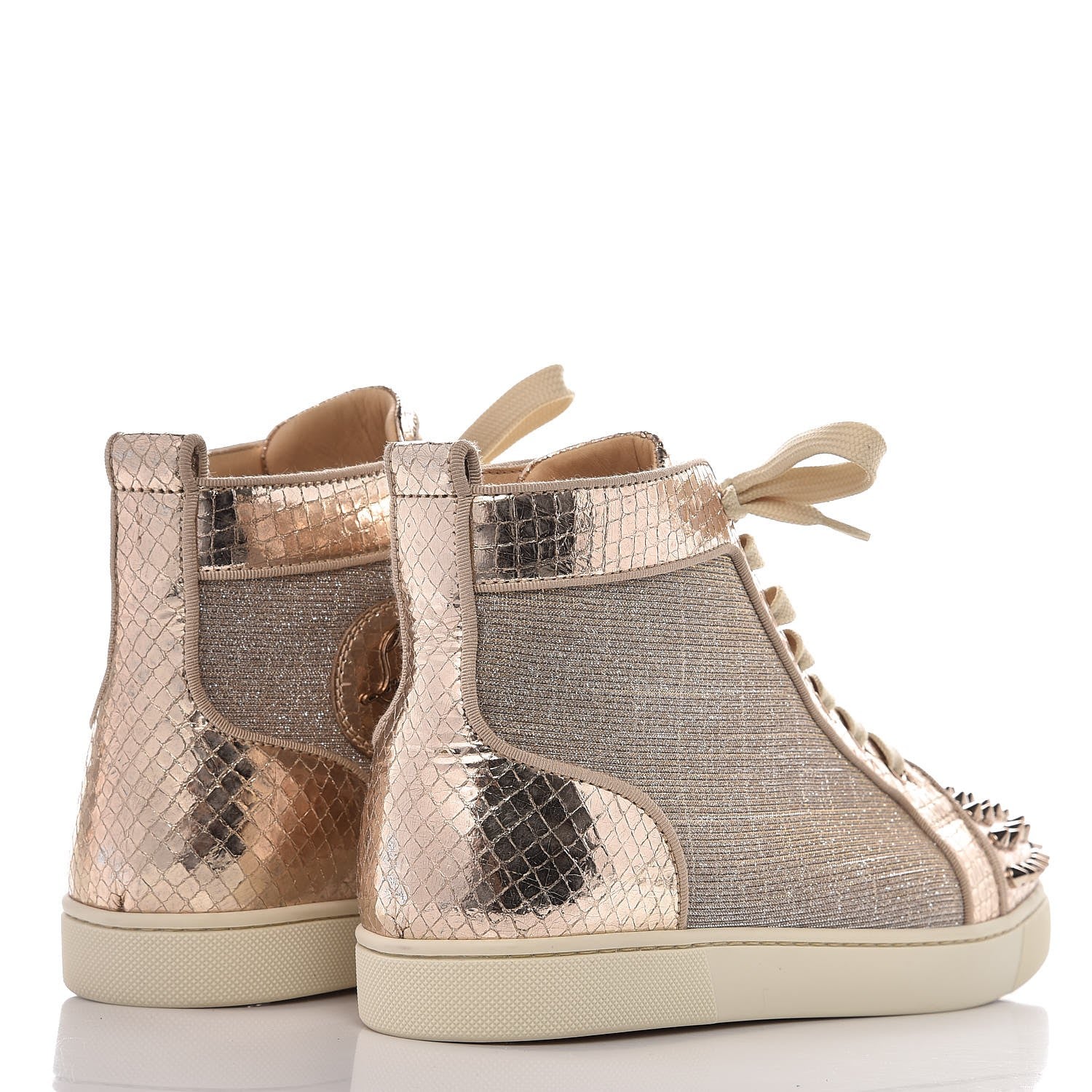 Christian Louboutin Lame Lou Spikes Flat Sneakers 39.5 gold 4 of 10