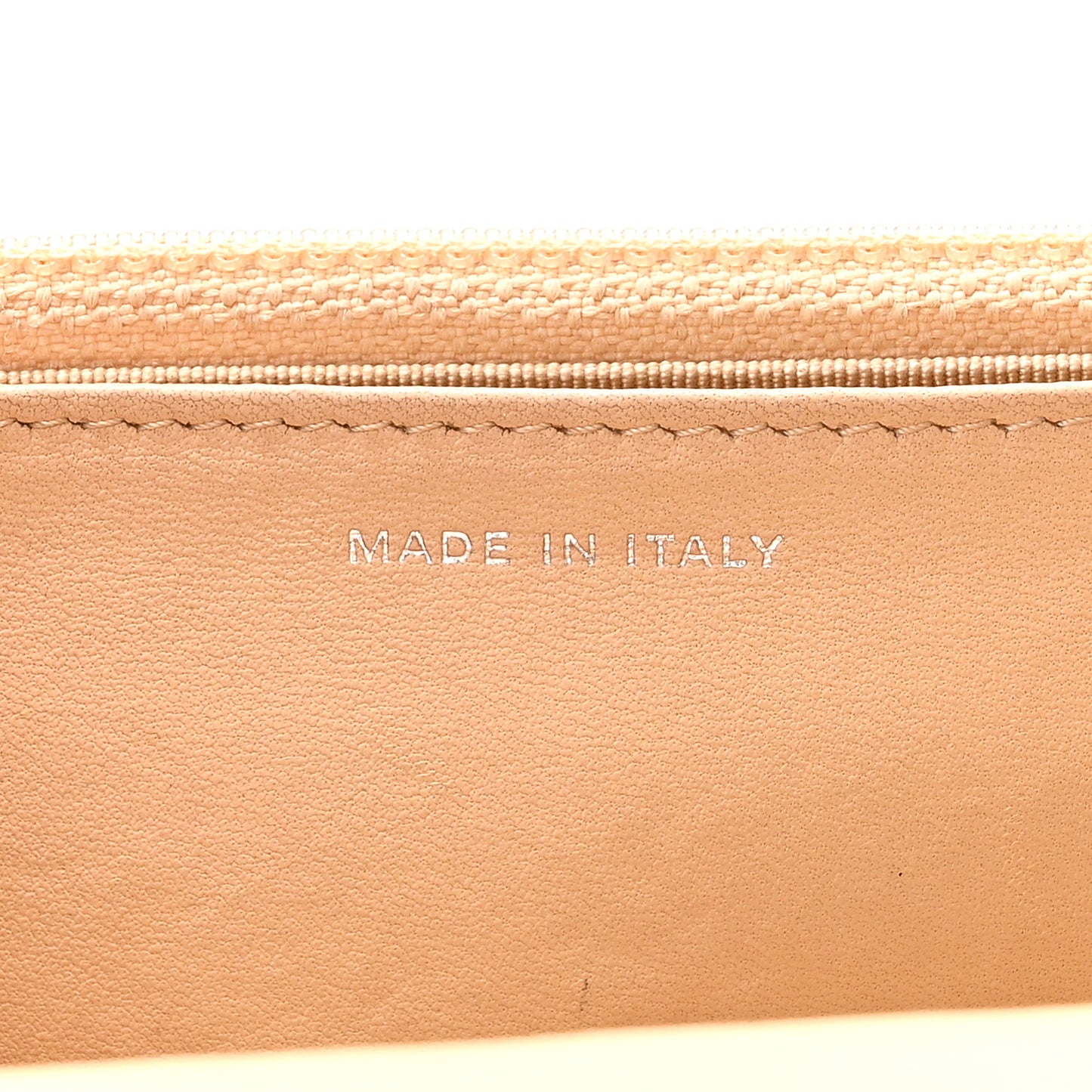 Lambskin Quilted Wallet On Chain WOC Beige