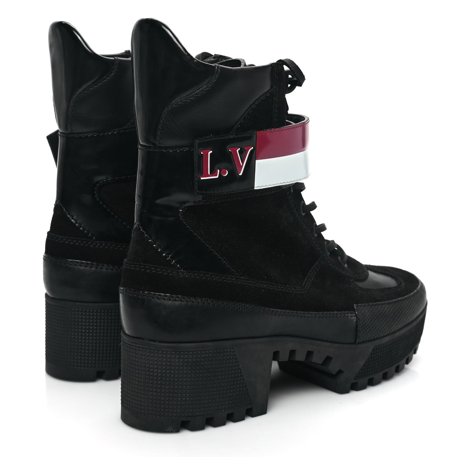 Louis Vuitton Suede Calfskin Laureate Platform Desert Boots 39 Black 4 of 8