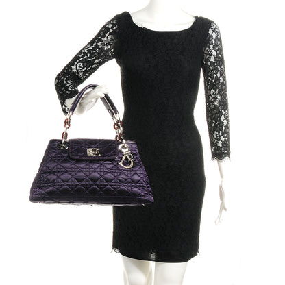 Christian Dior Satin Cannage Charming Lock Flap Bag Purple 2 of 8