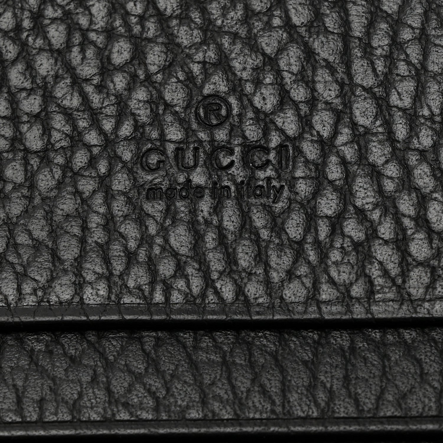Gucci Pebbled Calfskin GG Marmont Card Case Black 6 of 8