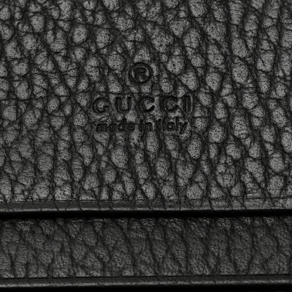 Gucci Pebbled Calfskin GG Marmont Card Case Black 6 of 8