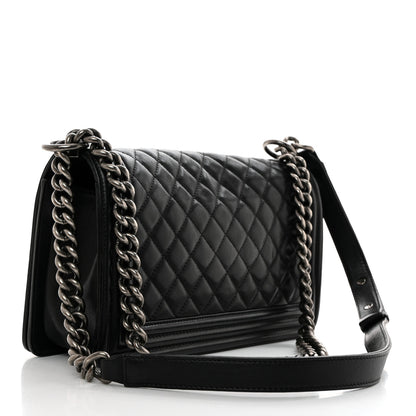 Chanel Calfskin Quilted Medium Boy Flap Black 2 of 10