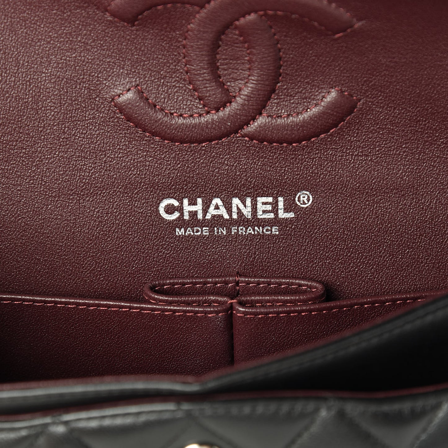 Lambskin Quilted Small Double Flap Black