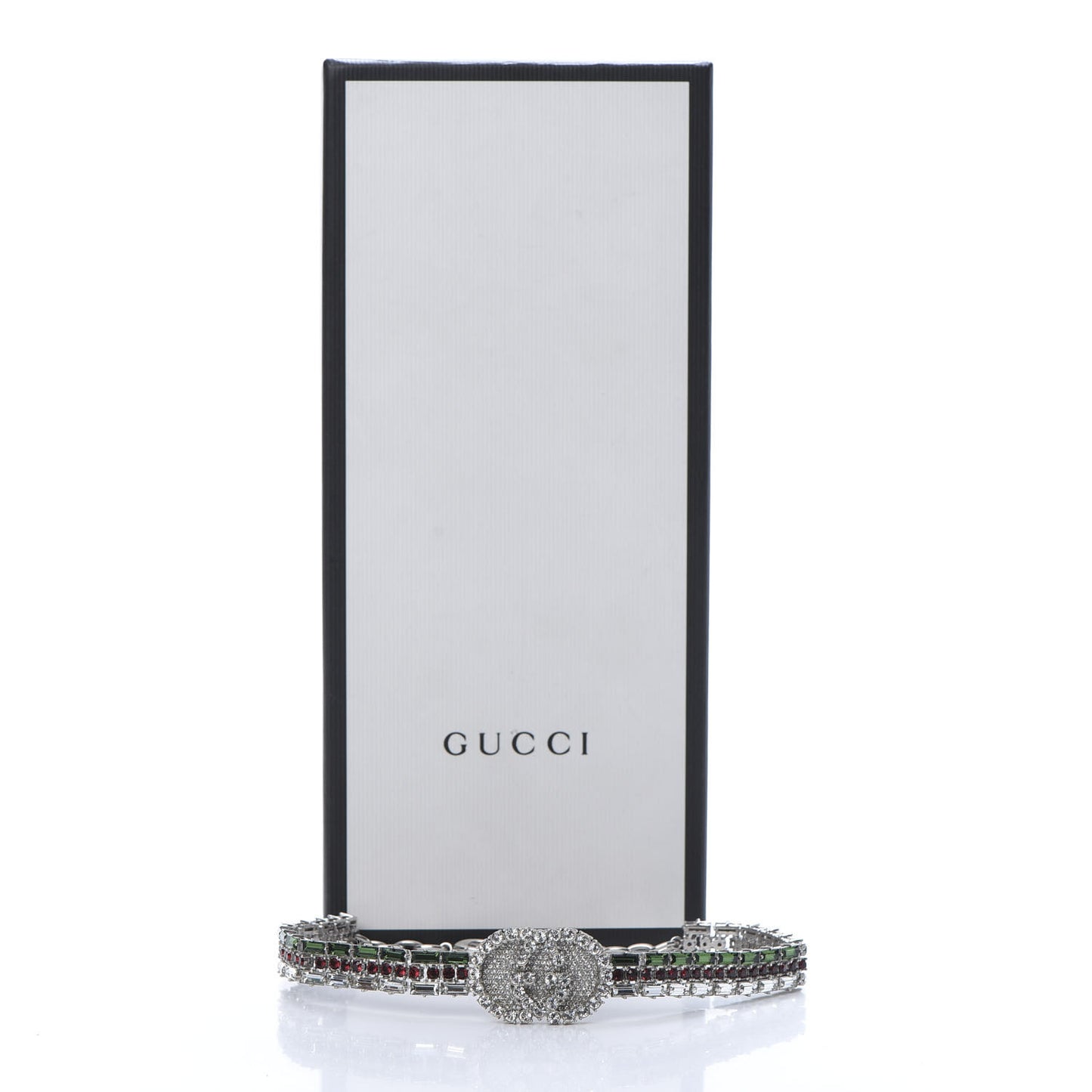 Crystal Embellished Interlocking G Choker Necklace Multicolor