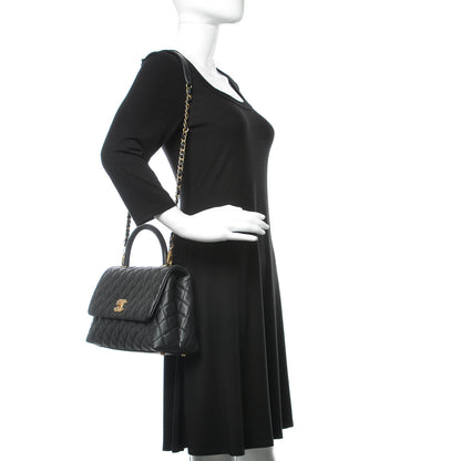Chanel Caviar Quilted Small Coco Handle Flap Black 2 of 11