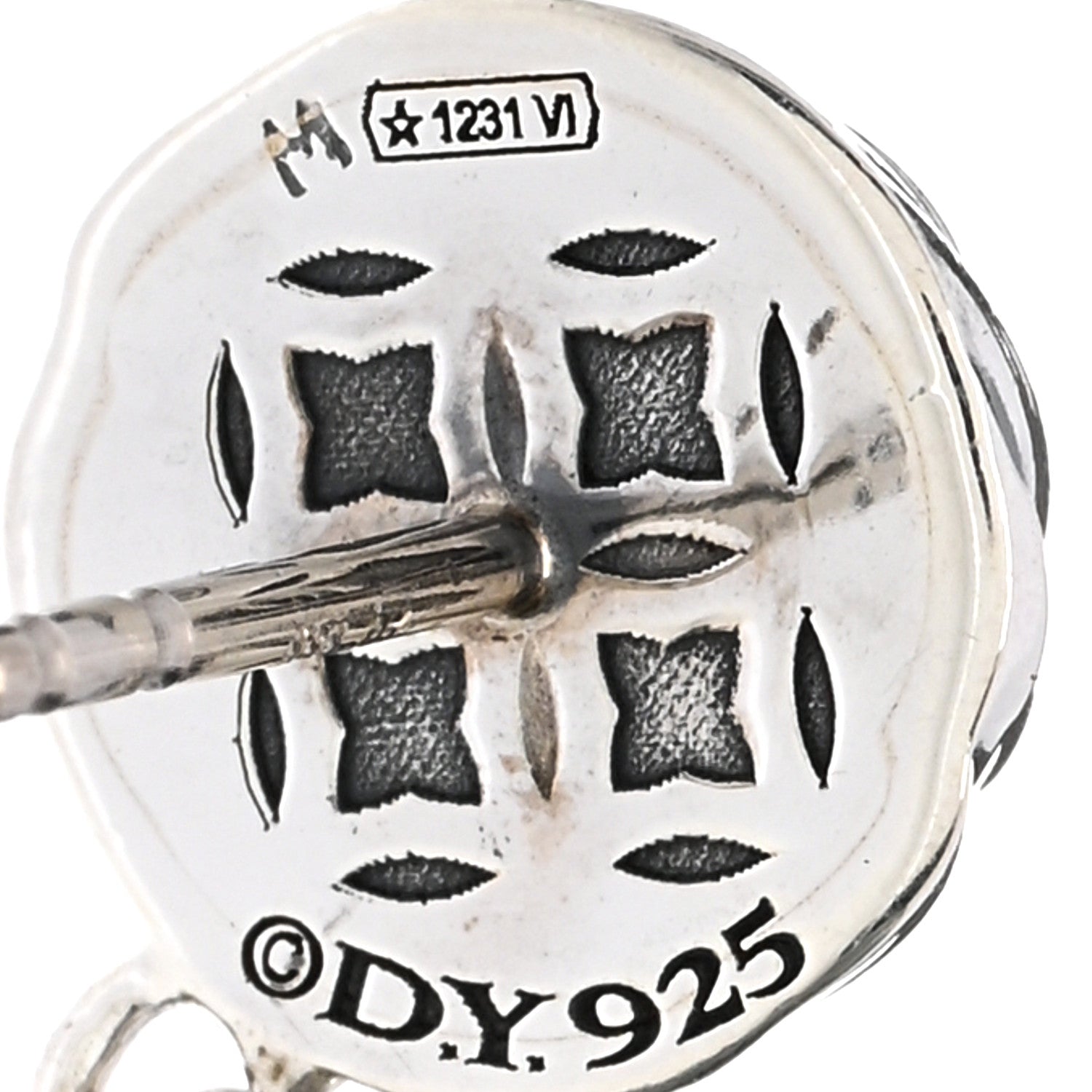 David Yurman Sterling Silver Hematine Sculpted Cable Drop Earrings 4 of 4