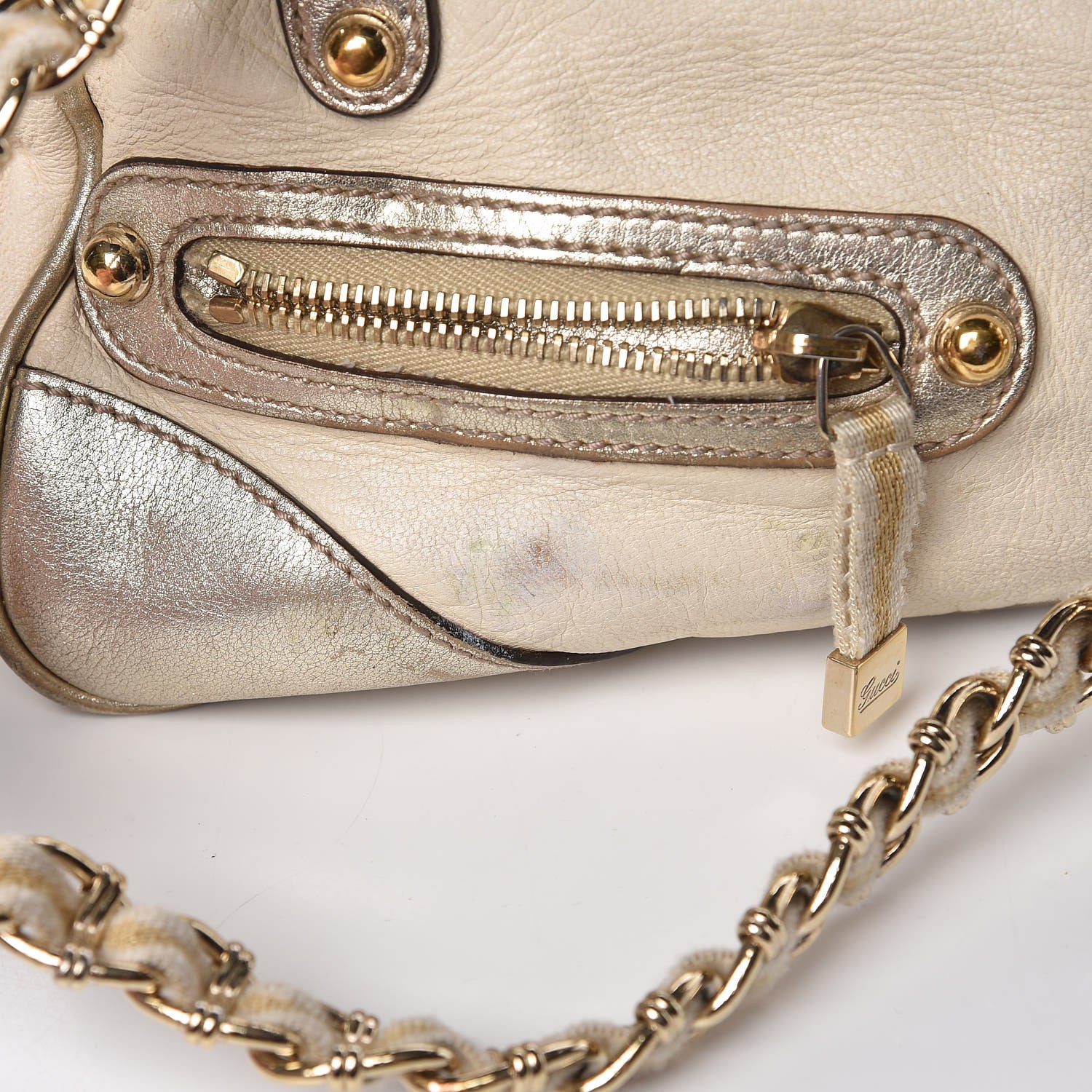 Gucci Goatskin Small Capri Bowler White Gold 10 of 23