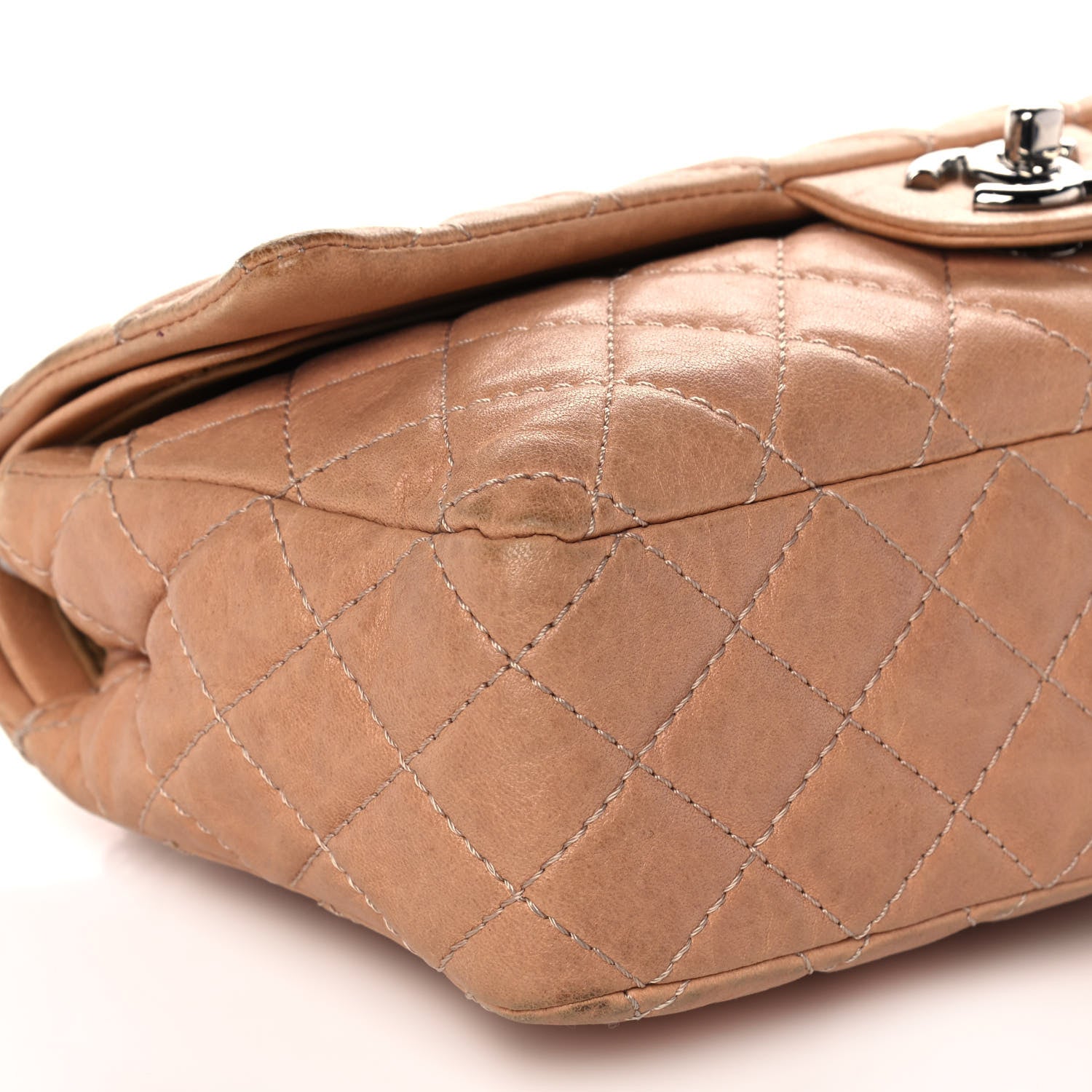 Chanel Lambskin Quilted Medium Bijoux Chain Double Flap Beige 10 of 14