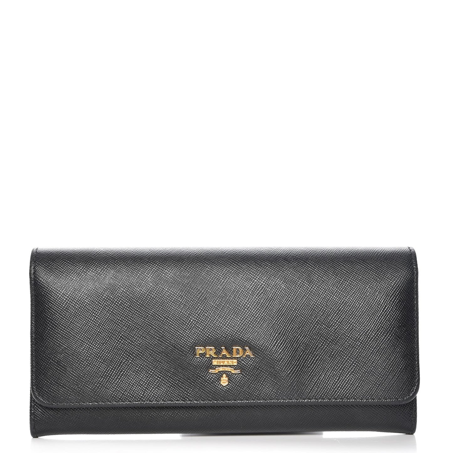 Saffiano Colour Continental Flap Wallet Black Peonia