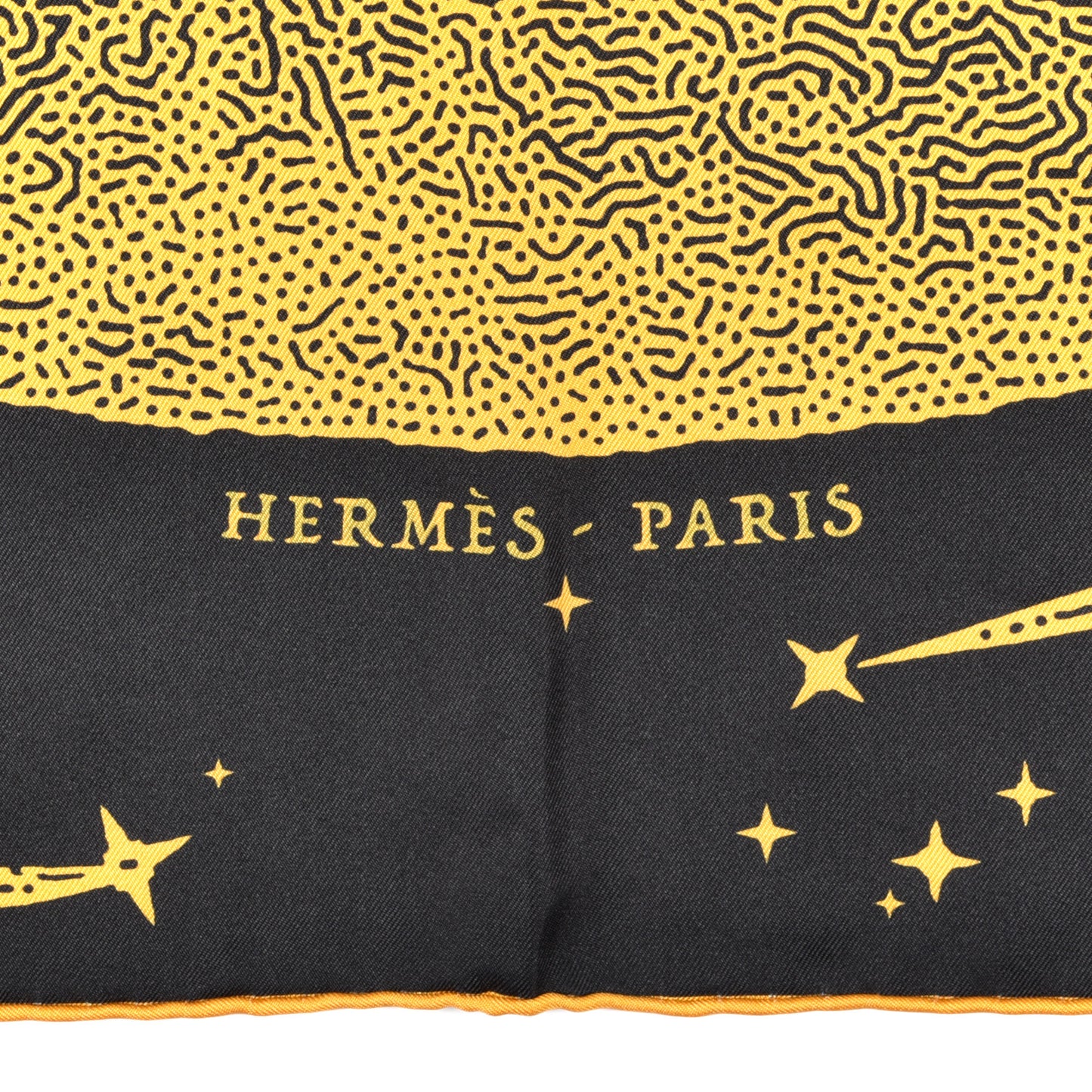 Silk Clair De Lune Double Face Scarf 90 Black Jaune D'Or Bleu