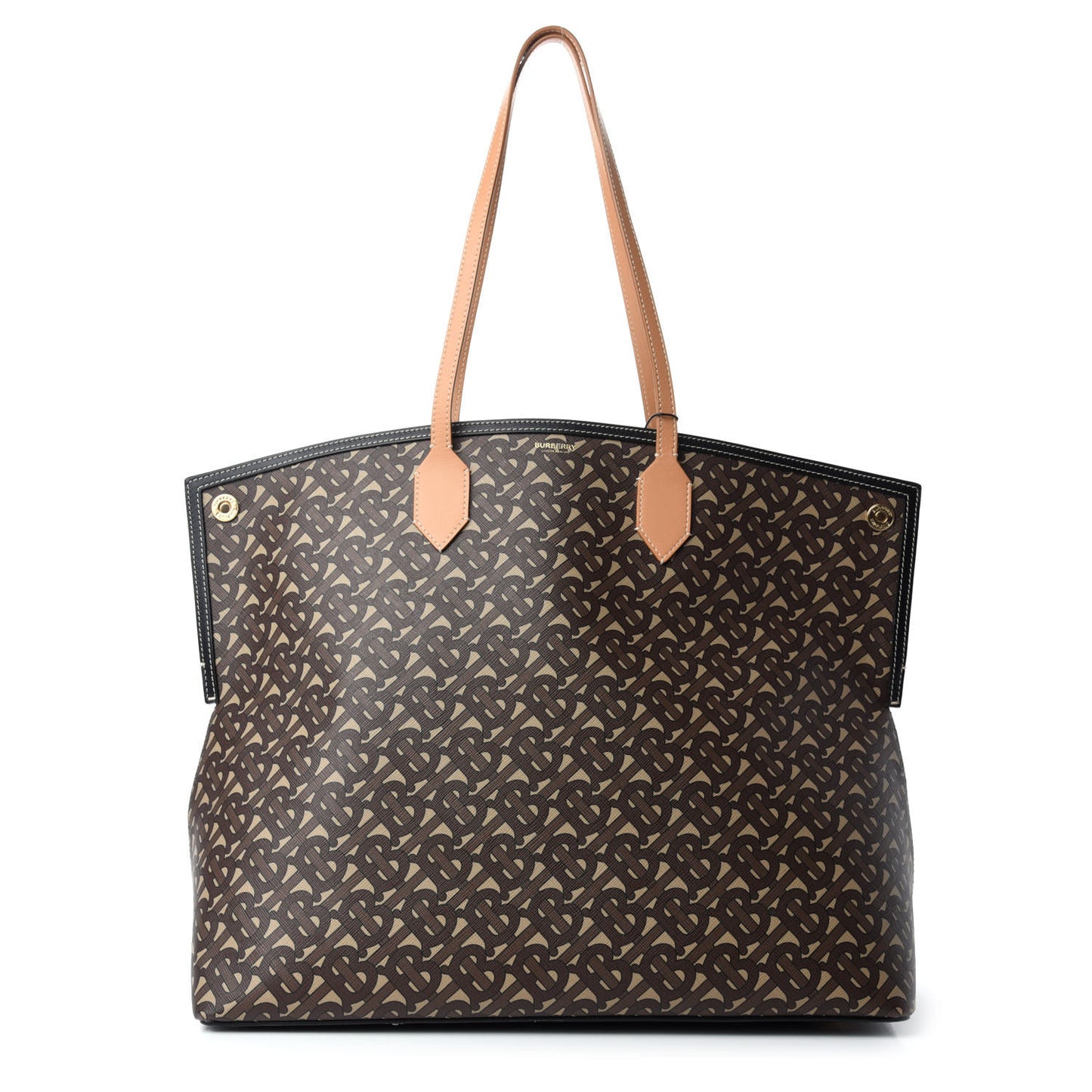 E-Canvas Monogram Large Society Tote Bridle Brown