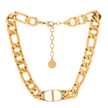 Christian Dior Metal CD Choker Necklace Aged Gold 3 of 5