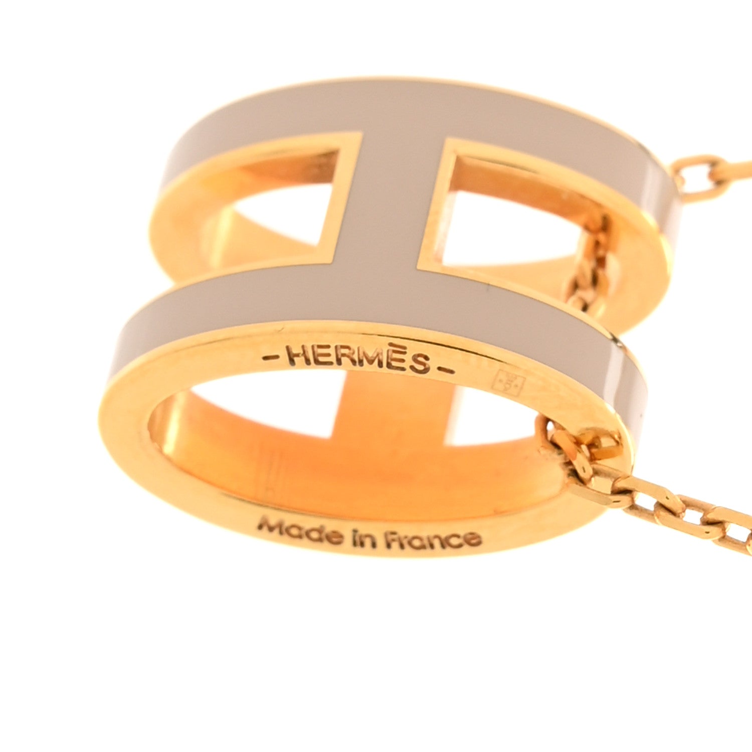 Hermes Lacquered Gold Pop H Pendant Necklace Marron Glace 5 of 7