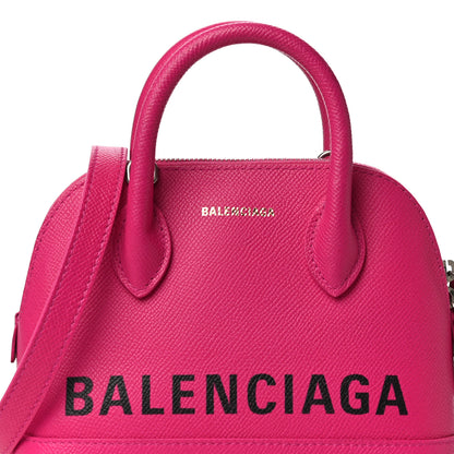 Balenciaga Signature Grained Calfskin Logo XXS Ville Top Handle Bag Fuchsia 8 of 10