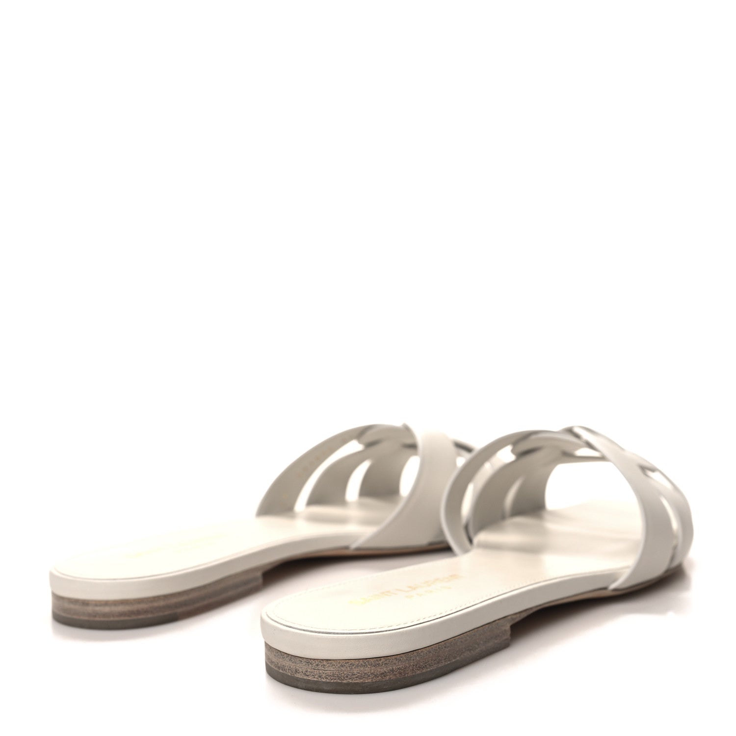 Saint Laurent Calfskin Tribute 05 Slide Sandals 40 Porcellana 4 of 9