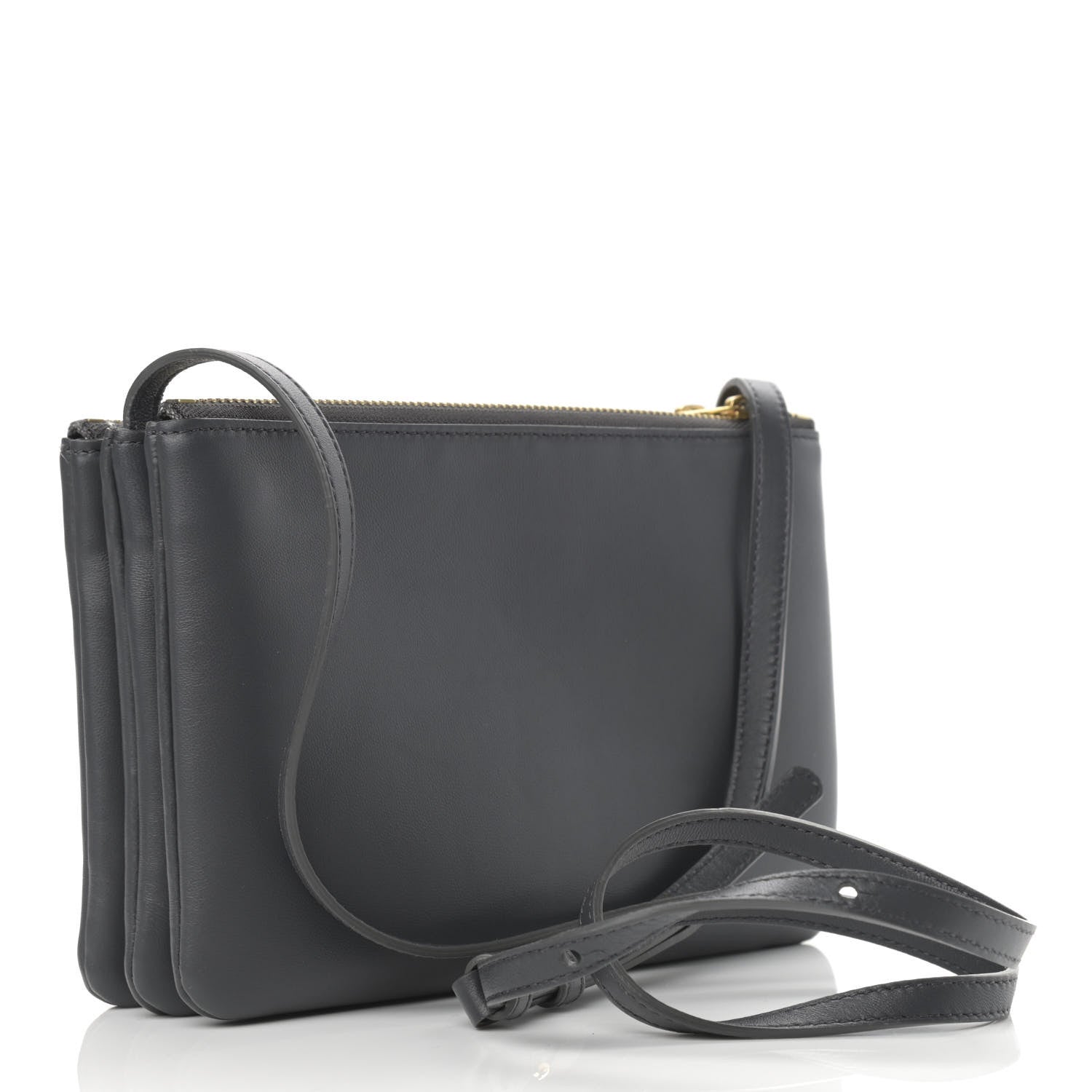 Celine Lambskin Large Trio Crossbody Bag Grey 2 of 11