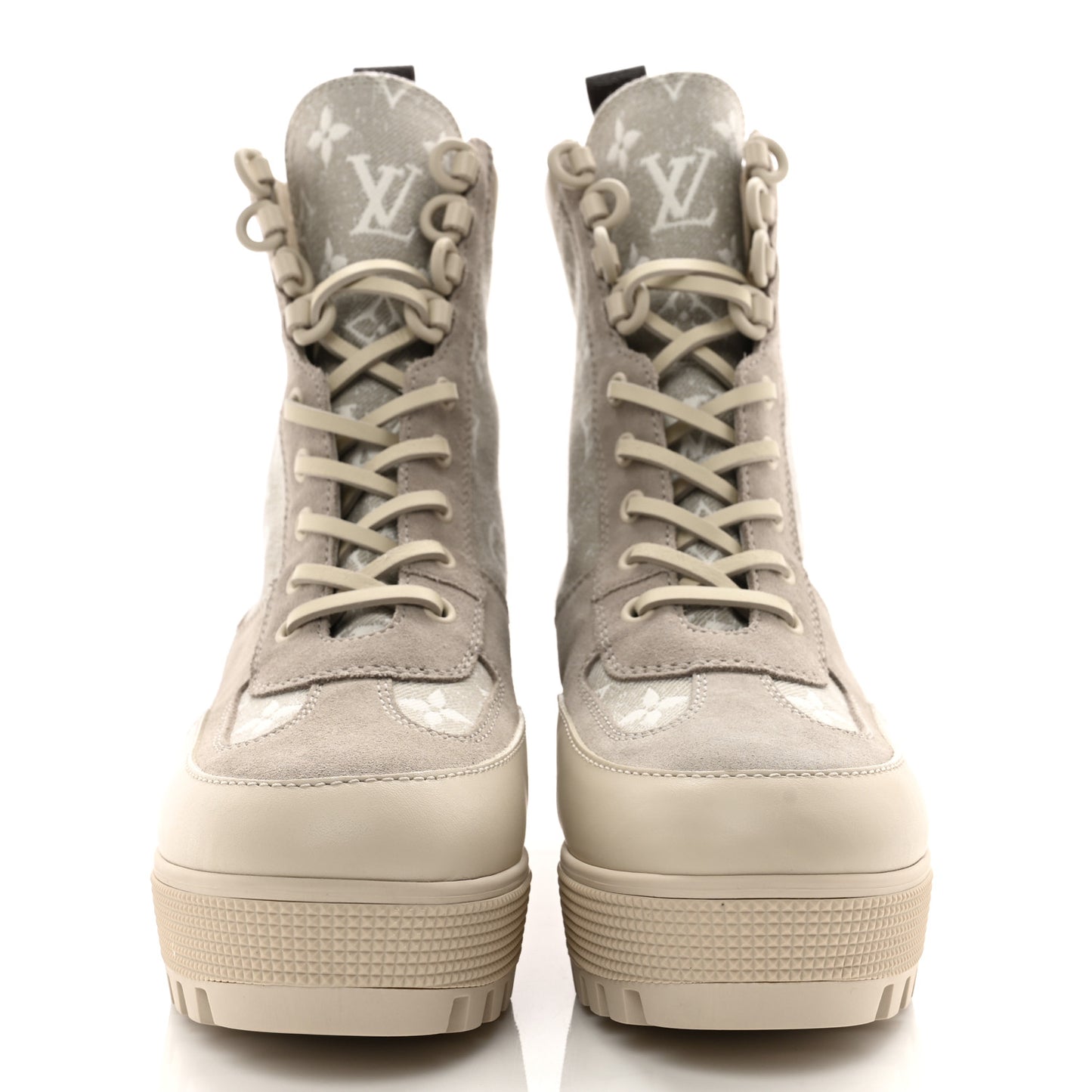 Suede Calfskin Laureate Platform Desert Boots 38 Taupe