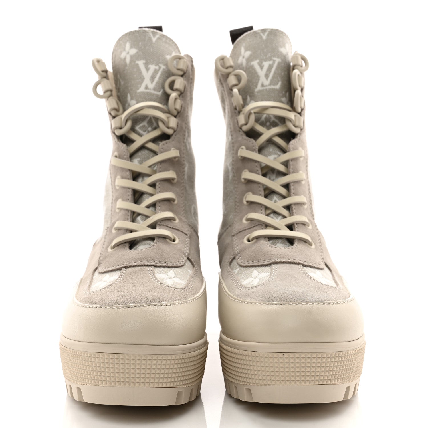 Louis Vuitton Suede Calfskin Laureate Platform Desert Boots 38 Taupe 2 of 10