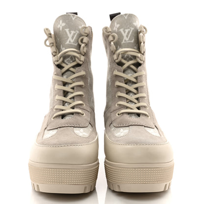 Louis Vuitton Suede Calfskin Laureate Platform Desert Boots 38 Taupe 2 of 10