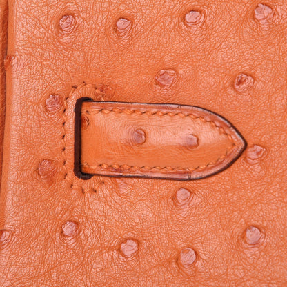 Hermes Ostrich Birkin 35 Orange 27 of 33