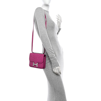 Hermes Ostrich Constance 18 Rose Pourpre 2 of 11