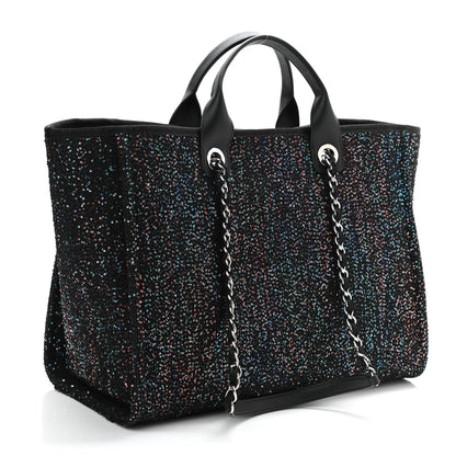 Chanel Viscose Sequins Medium Deauville Tote Black 3 of 10