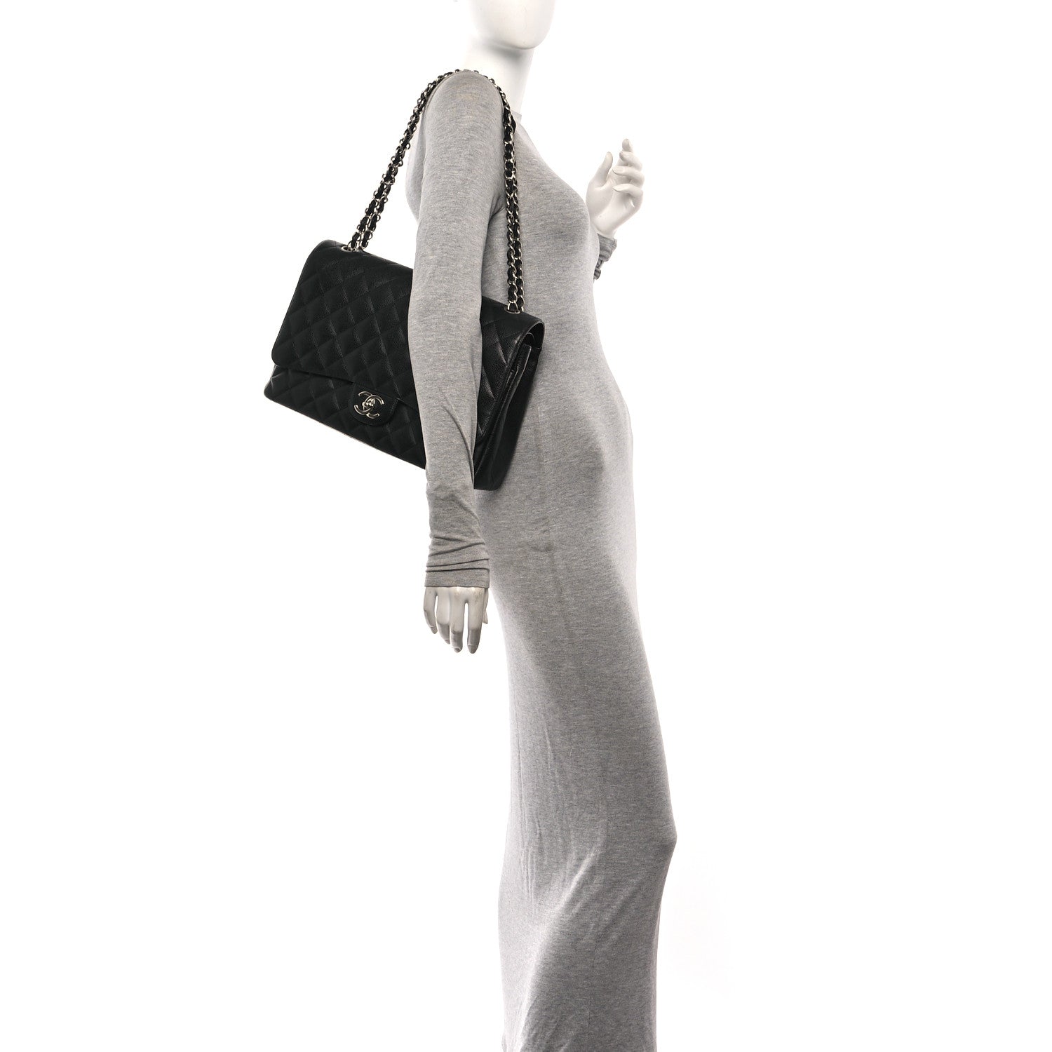 Chanel Caviar Quilted Maxi Double Flap Black 2 of 10