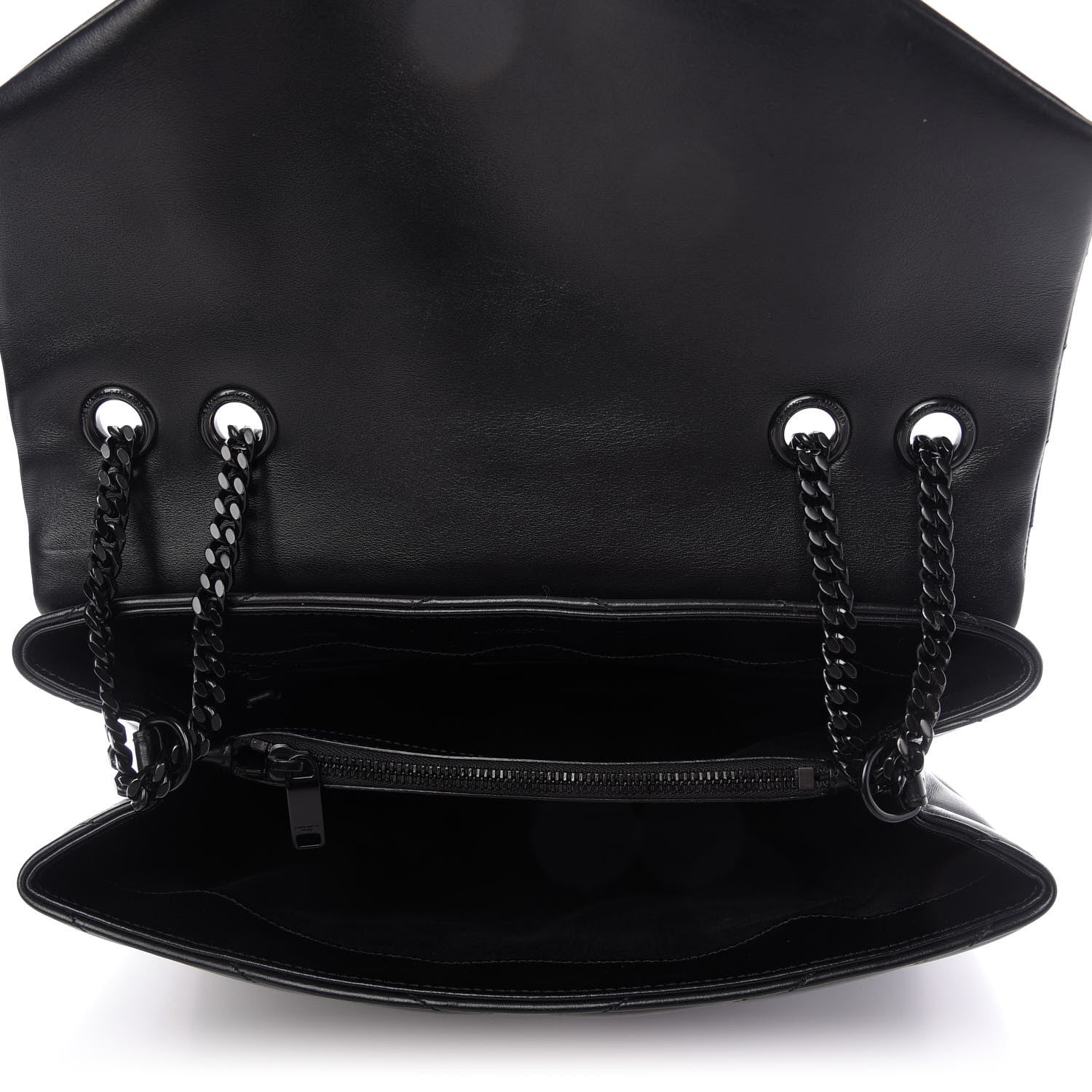 Saint Laurent Calfskin Y Quilted Monogram Medium Loulou Chain Satchel Black 5 of 13