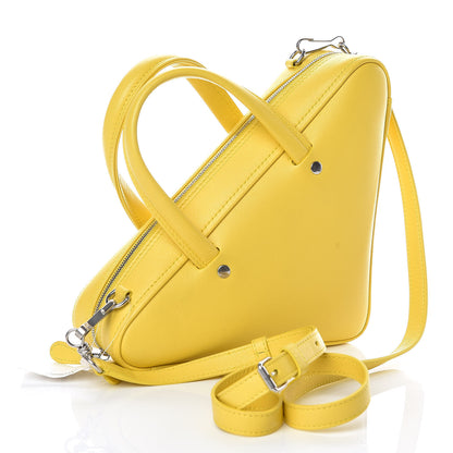 Balenciaga Shiny Day Calfskin Logo XS Triangle Duffle Jaune Black 3 of 7
