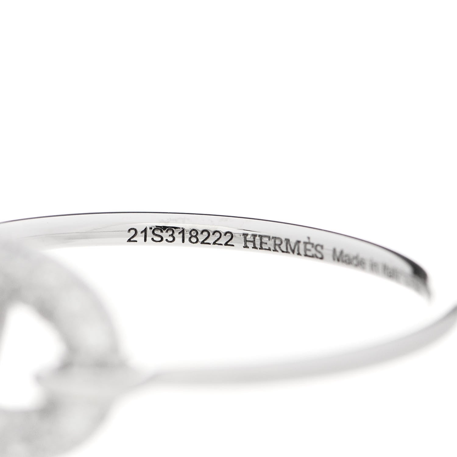 Hermes 18K White Gold Diamond Farandole Ring 56 7.5 5 of 7