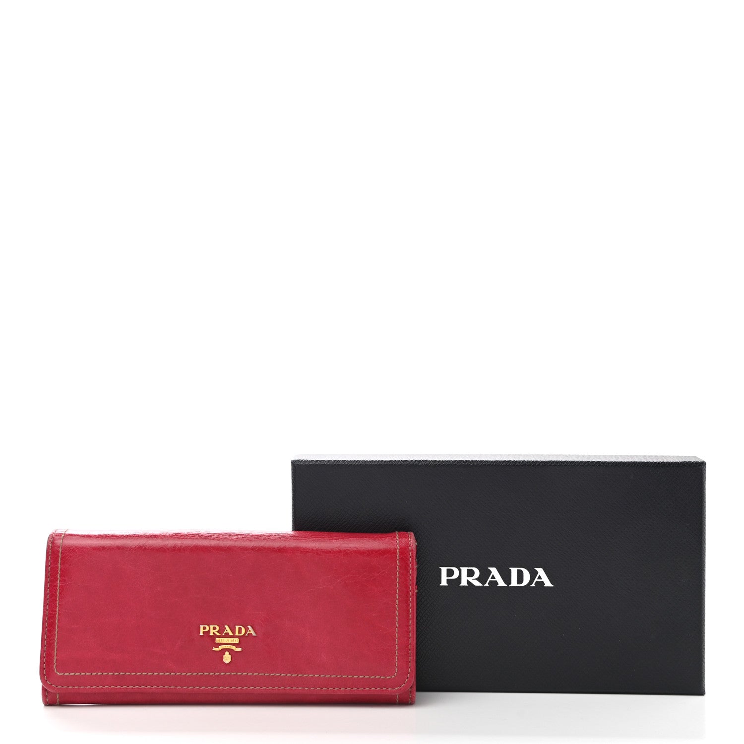 Prada Vitello Shine Zip Flap Wallet Rosso 8 of 9