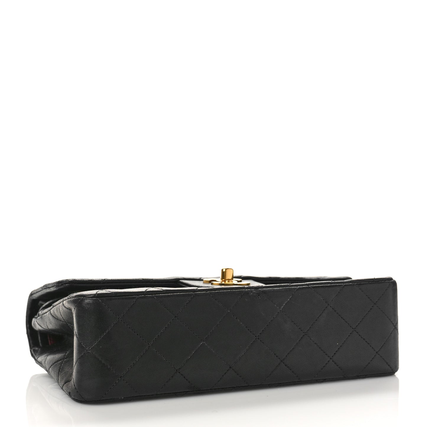 Lambskin Quilted Small Double Flap Black
