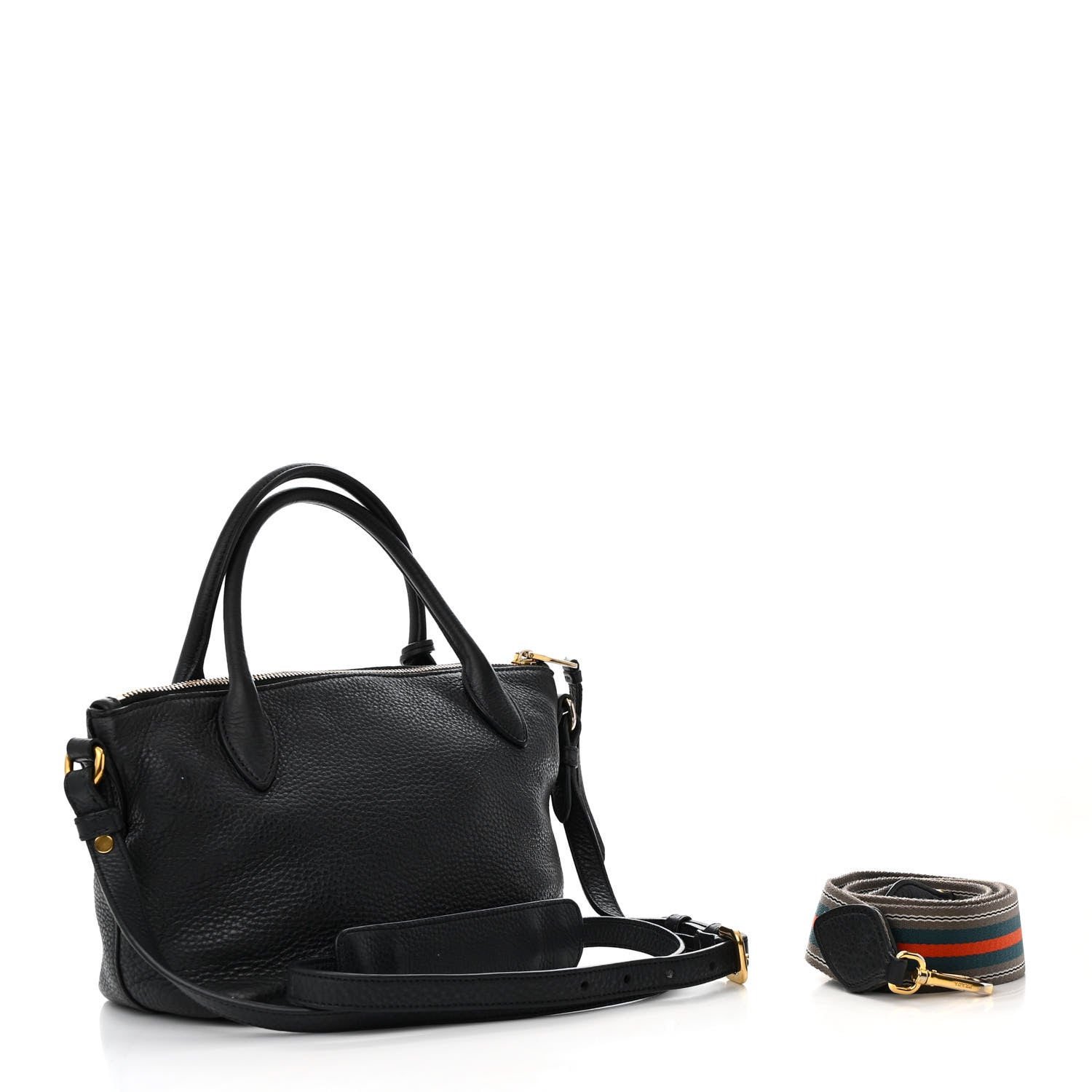 Prada Vitello Daino Small Tote Black 3 of 20