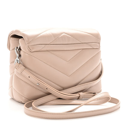 Saint Laurent Calfskin Y Quilted Monogram Toy Loulou Crossbody Bag Nude Powder 3 of 10