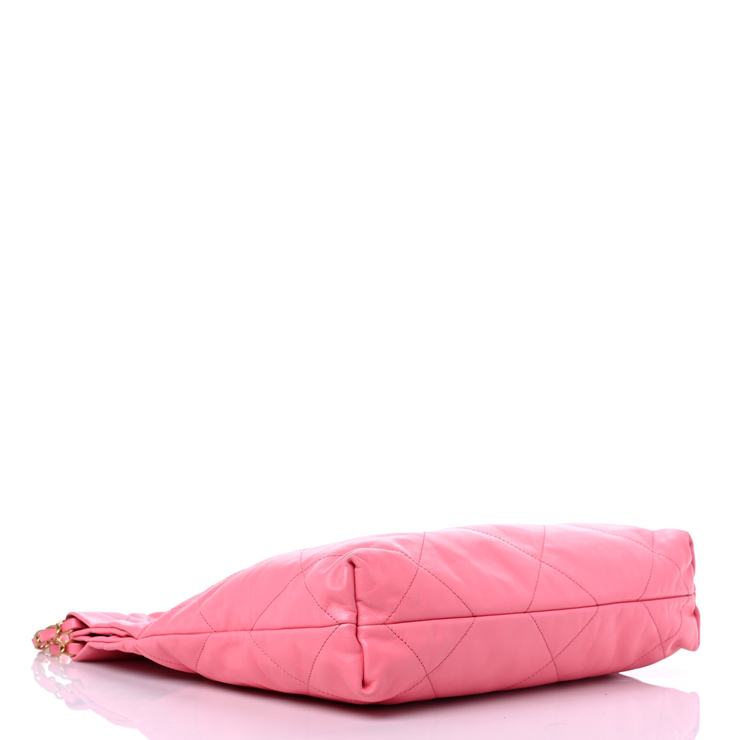 Shiny Calfskin Quilted Small Chanel 22 Coral Pink