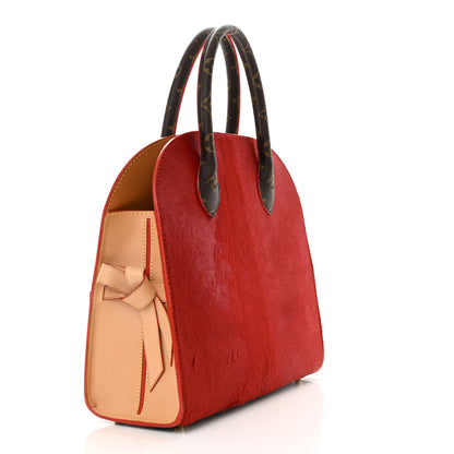 Louis Vuitton Monogram Calf Hair Spikes Iconoclasts Christian Louboutin Tote Red 3 of 15