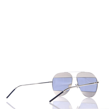 Christian Dior Metal Split 1 Aviator Sunglasses Silver Blue 4 of 7